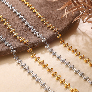 Bracelet à perles rondes lisses plaqué or 18 carats, acier inoxydable poli, bracelet minimaliste pour femmes - Product Image 2