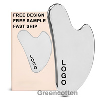 Planche Gua Sha en acier inoxydable avec logo personnalisé, grattoir facial multifonctionnel, outil de massage corporel universel pour les méridiens, outil de beauté