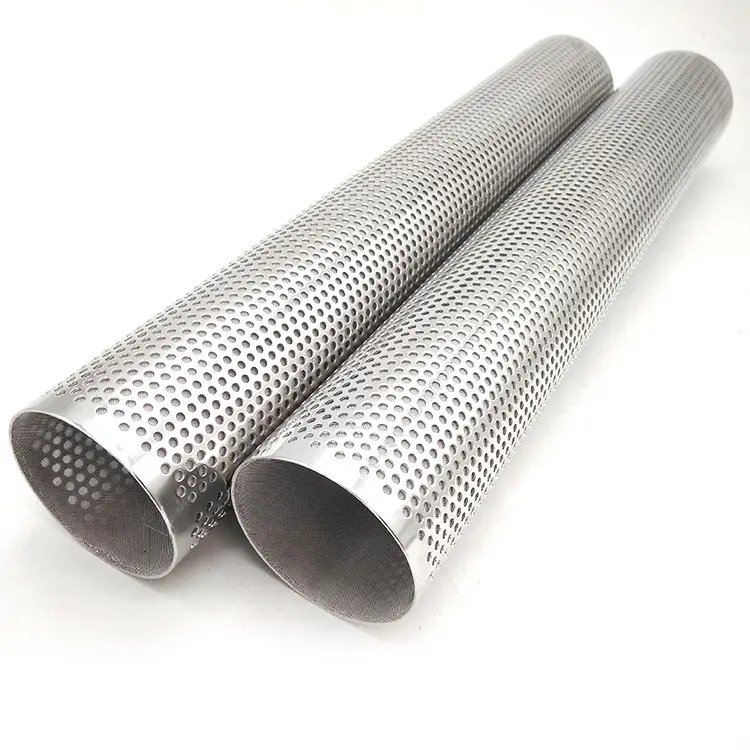 OEM Stainless Steel 304 316L 2205 Duplex 904L 310S Perforated Metal Mesh Cylinder Pipe