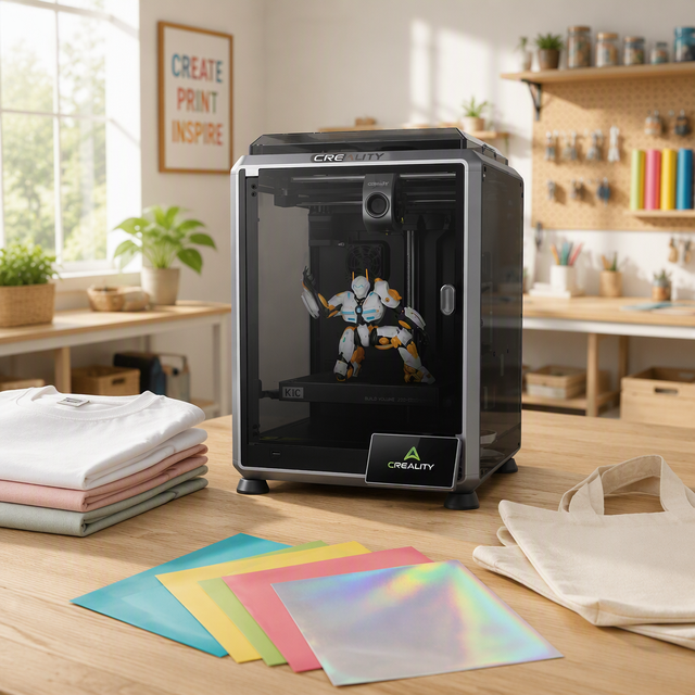 K1C Small Desktop 3D Printer-Automatic PLA Support USB/WiFi Connectivity High Resolution New 1 Year Warranty 600mm/s Print Lab
