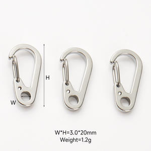 भारी शुल्क 20 मिमी स्टेनलेस स्टील मिनी त्वरित रिलीज हुक के लिए बाहरी कुंजी श्रृंखला स्विंग सेट कैंपिंग मछली पकड़ने की लंबी पैदल यात्रा करने वाली हैममॉक - Product Image 1