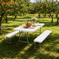 Ensemble table et banc pliables en plastique pour enfants, robustes, peu encombrants, faciles à nettoyer, pour jardin et jeux en plein air