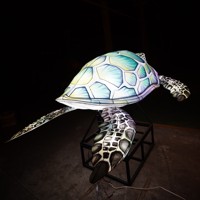 Linternas LED de Seda Chinas Impermeables con Formas de Animales, Decoraciones para Festivales al Aire Libre, Halloween/Día de Acción de Gracias/Navidad/Año Nuevo