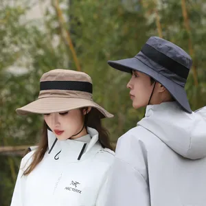 אופנה מוצק מתקפל עמיד למים כובעי דייג כובע דלי גדול גברים נשים קיץ חיצוני אנטי UV שמשייה כובע שמש