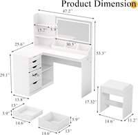 Table de toilette épurée pour coin de dressing moderne, coiffeuse fonctionnelle au design esthétique