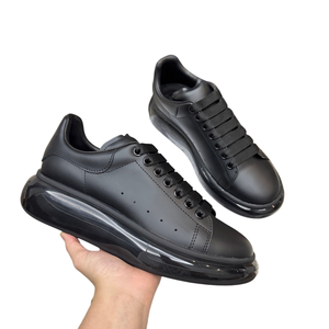 Factory-direct sale men's sports shoes, black genuine leather, luxurious shoes with thick soles, walking shoes - Product Image 1