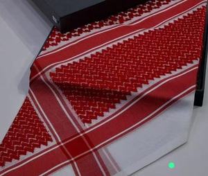 Foulards rouges et blancs en coton <span class=keywords><strong>arabe</strong></span> de haute qualité pour hommes foulards tissés à la tête palestinienne musulmane pour le printemps en gros - Product Image 1