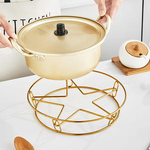 Estante redondo de acero inoxidable para ollas, soporte para utensilios de cocina con aislamiento térmico, estante para vaporera para encimera de cocina, Color Natural - Product Image 4