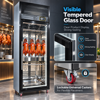 Armoire de maturation de viande commerciale en acier inoxydable à refroidissement par air, avec porte vitrée, pour restaurant de canard rôti