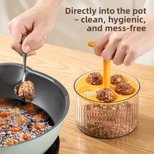 Presse à boulettes de viande et de poisson manuelle brevetée, conception monobloc, pour usage domestique, préparateur de boulettes, outil de cuisine pour aliments pour bébés <span class=keywords><strong>ZX22</strong></span> - Product Image 1