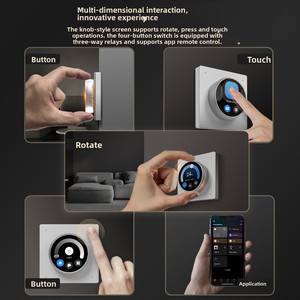 Tuya Home App Minuterie à distance Interrupteur intelligent à 4 boutons Bouton de relais à 3 voies Panneau de commande central - Product Image 2