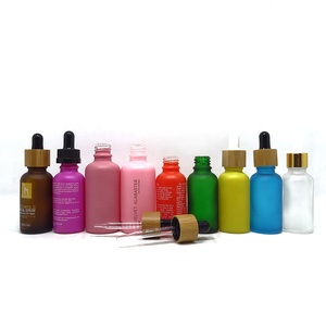 Emballage cosmétique, flacon en verre transparent à dégradé violet, 30 ml, 60 ml, flacon compte-gouttes en verre de luxe avec logo personnalisé pour sérum, huile - Product Image 1