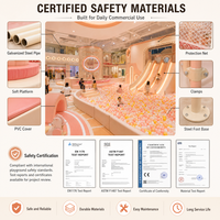 Equipo de juegos interior FEC: Castillo de hadas, tobogán ondulado, túnel de gateo, piscina de bolas, certificado CE ASTM, proyecto para contratistas.