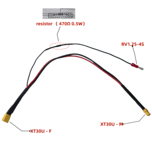 カスタムワイヤーハーネスOEMケーブルXT30電源配線ハーネスXT30U-F XT30U-M 抵抗付きOリング端子16AWGケーブルアセンブリ - Product Image 2