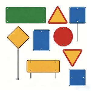 Soportes de Aluminio Personalizados al por Mayor <span class=keywords><strong>para</strong></span> Señales de Tráfico y Comerciales, Letreros Metálicos Resistentes de 2.0 mm - Product Image 1