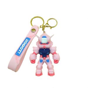 Porte-clés en silicone Mecha Warrior de dessin animé, pendentif écologique pour couple Gardien, vente en gros, porte-clés de voiture poupée Mecha, porte-clés - Product Image 5