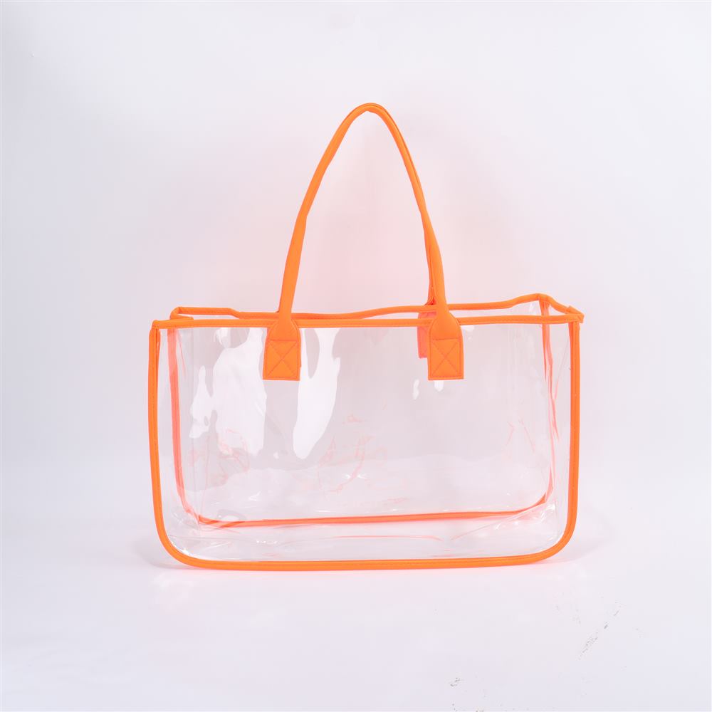 Borsa tote trasparente arancione neon