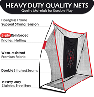 Filet de golf portable en polyester robuste avec retour automatique de balles, logo personnalisable, 10x7 pieds, pour entraînement de chipping et de frappe en extérieur
