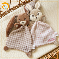 Doudou en peluche douce pour bébé avec tête d'animal en peluche, jouet câlin pour nouveau-né pour le sommeil