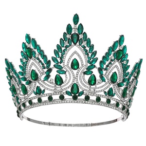 La corona della sposa del campione del concorso di bellezza di lusso mostra la festa della <span class=keywords><strong>regina</strong></span> perfetta corona rotonda barocca - Product Image 1