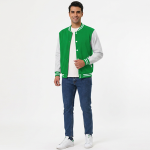 Blousons universitaires personnalisés pour hommes grandes tailles avec logo, blazers en toile, design uni style Letterman, vente en gros de blousons universitaires vierges pour hommes - Product Image 1