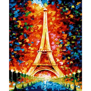 Diy Oil Painting By Numbers Art Kit Vintage Landscape Wall Decoration Handmade Canvas Oil Color For Painting By Numbers Oil