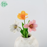 Levensechte, hoogrealistische kunsttulpenboeket van 56 cm met open bloemblaadjes voor bruiloft, bruidsboeket, binnenhuisdecoratie en decoratie.
