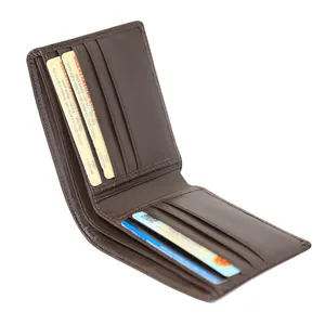 Wholesale High Quality Leather Wallet Dark Brown Color Genuine Leather Men Wallet From Vietnam Supplier Bifold Wallets
