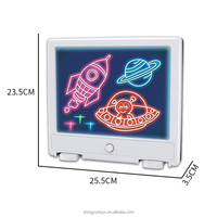 Tableau de dessin lumineux LED néon 3D pour enfants, jouet de dessin et de gribouillage, ensemble de 4 marqueurs unisexe, 9,5 pouces