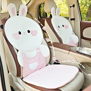 Plush Car Seat Cushions <b>Cute</b> Rabbit Design Universal Fit Extra Soft Four Seasons Use - Product Image 1