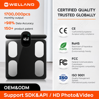Báscula Inteligente de Grasa Corporal de Grado Médico WELLAND FG2305, OEM ODM, Venta al por Mayor, Báscula Inteligente de Salud con 8 Electrodos, Compatible con SDK API