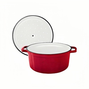 <span class=keywords><strong>Cocotte</strong></span> en <span class=keywords><strong>fonte</strong></span> émaillée avec couvercle à double poignée Passe au four jusqu'à 500 ° F <span class=keywords><strong>ou</strong></span> sur la cuisinière - Product Image 2