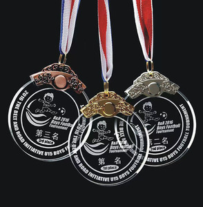 Personalized Souvenirs Gift Gold Silver Bronze Glass <strong>Medal</strong> Award Stock Blank <strong>Medal</strong> Laser Engraving Glass <strong>Sports</strong> <strong>Medals</strong> - Product Image 1