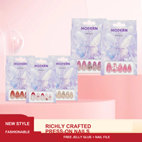 Ongles artificiels à presser sur mesure, forme amande, luxe classique, vente en gros, ongles en gel souple, French manucure à presser