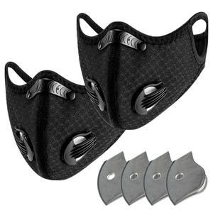 Masker Wajah olahraga, masker wajah Anti debu Filter PM2, 5 usia karbon, Filter bernapas Neoprene untuk bersepeda motor, bersepeda, Filter karbon aktif - Product Image 2