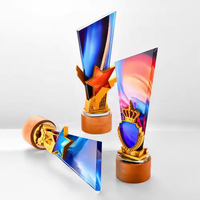 Награда JN Wooden Award: профессиональная заготовка для награды из хрустального стекла с УФ-печатью и деревянным основанием