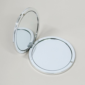 Elektrolytisch verzilverde plastic magnetische compact spiegel, dubbelzijdig, opvouwbaar, cosmetische spiegel, zilveren coating, zakspiegel - Product Image 2