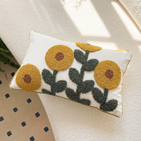 Taie d'oreiller fleur brodée en gros 45*45 décor luxe velours housses de coussin tufté jeter Boho taies d'oreiller
