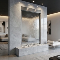 Fontaine d'intérieur contemporaine personnalisée avec logo d'entreprise, mur d'eau en verre pour spa, hôtel, restaurant et centre commercial