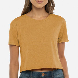 Gran oferta, Camiseta de algodón de verano lisa con estampado personalizado para mujer, Camiseta corta transpirable para mujer, Camiseta corta, Tops, Top corto de Hip Hop - Product Image 1