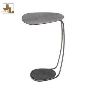 Juego de Mesa Auxiliar Pequeña y Sofá Dorado para Sala de Estar de Estilo Moderno, Muebles de Mesa Esquinera en Forma de C con Marco Metálico para Hotel y <span class=keywords><strong>Restaurante</strong></span> - Product Image 6