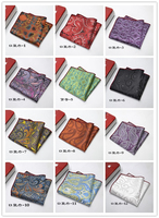 PS07 mouchoirs de poche en soie polyester pour hommes Paisley Pattern mouchoirs à main foulard de poche personnalisé pour costumes d'affaires 50 couleurs