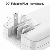 Chargeur mural GaN portable 30W pliable à double port, adaptateur de charge rapide, idéal pour la poche et les voyages d'affaires