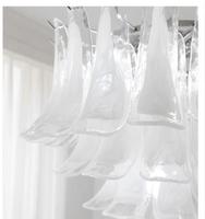Lustre en verre nuage de style médiéval, luxe léger français, design créatif rétro américain, lustre en cristal en forme de fer à cheval pour salon