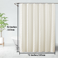 Rideau de douche floral texturé naturel OWENIE 72 x 84 pouces 100 % polyester séchage rapide rideau de salle de bain pour l'intimité