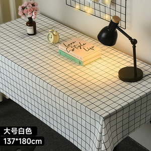 Mantel rectangular con patrón a cuadros, PEVA, impermeable, resistente al aceite, lavable, para escritorio, mesa de café, uso doméstico - Product Image 3