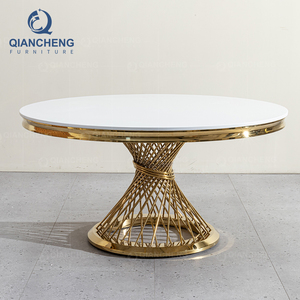 Precio al por mayor Hotel Banquete Muebles comerciales <span class=keywords><strong>de</strong></span> lujo Golden Round Party Wedding Event Alquiler Silla <span class=keywords><strong>y</strong></span> mesa apilable - Product Image 5