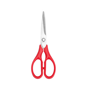 Tijeras de Oficina de Acero Inoxidable de 140 mm con Punta Recta y Mango Rojo para Cortar Papel y Manualidades - Product Image 4