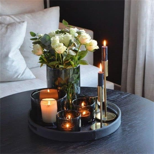 Trang Trại Mộc Mạc Bằng Gỗ Bàn Cà Phê Nến Khay Vòng Bằng Gỗ Trang Trí Phục Vụ Khay Cho Trang Trí Nội Thất - Product Image 5