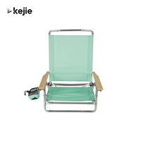 Chaise de plage portable Kejie Moon Chair avec sac à dos, en aluminium, accoudoirs en bois, tissu polyester 600D, capacité de 250 lb, design moderne pour